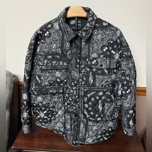 Hot Wheels RARE Forever 21 Black Paisley Puffer Jacket Medium